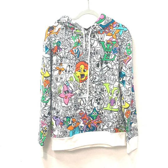 LOUIS VUITTON Hoodie 1AB54L cotton multicolor Apparel Long Sleeve Sweatshirt Tops Monogram Comics Hoodie Mix mens M Used Authentic