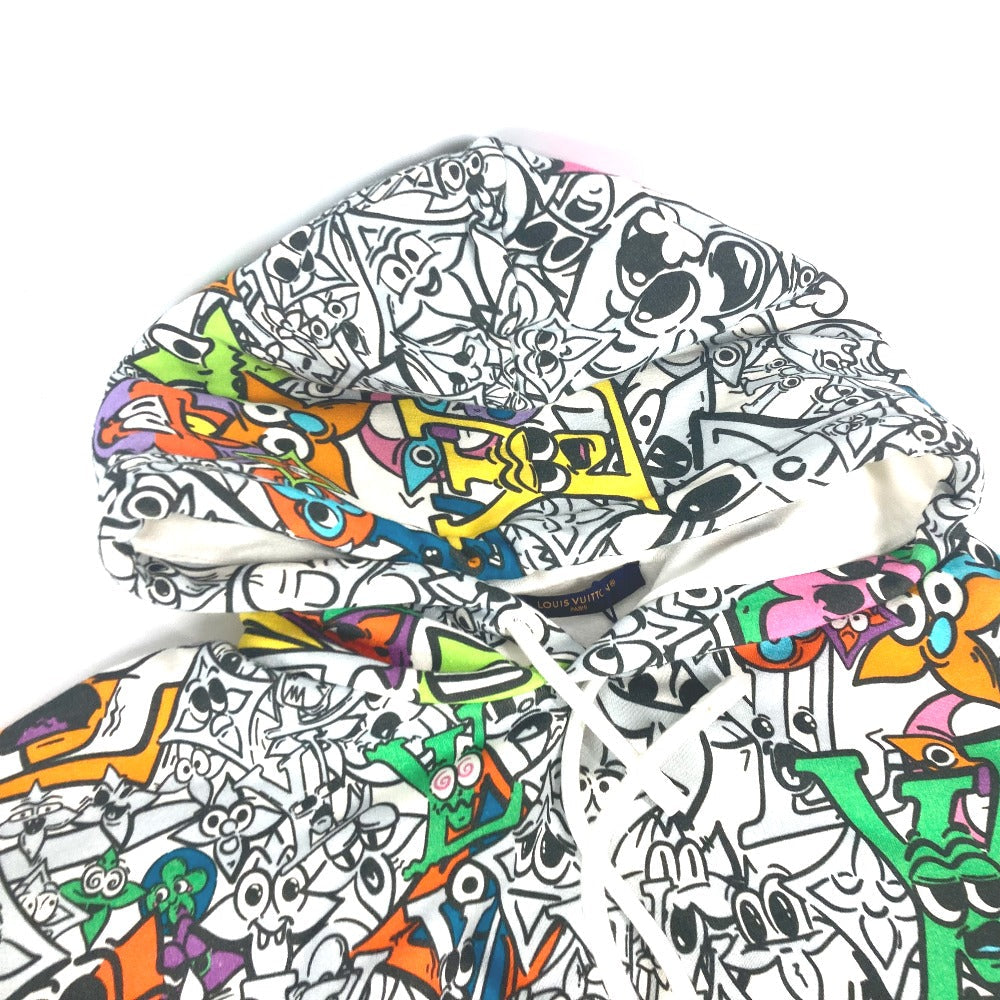 LOUIS VUITTON Hoodie 1AB54L cotton multicolor Apparel Long Sleeve Sweatshirt Tops Monogram Comics Hoodie Mix mens M Used Authentic