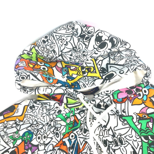 LOUIS VUITTON Hoodie 1AB54L cotton multicolor Apparel Long Sleeve Sweatshirt Tops Monogram Comics Hoodie Mix mens M Used Authentic