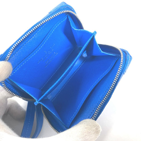 LOUIS VUITTON Coin case M45440 leather blue Monogram Clouds Soft Trunk Necklace Wallet mens Used Authentic