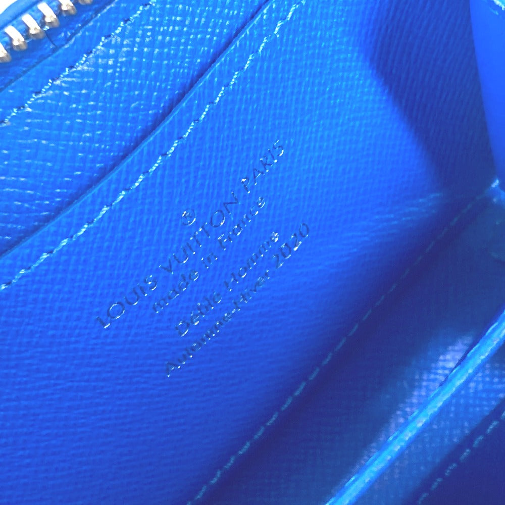 LOUIS VUITTON Coin case M45440 leather blue Monogram Clouds Soft Trunk Necklace Wallet mens Used Authentic