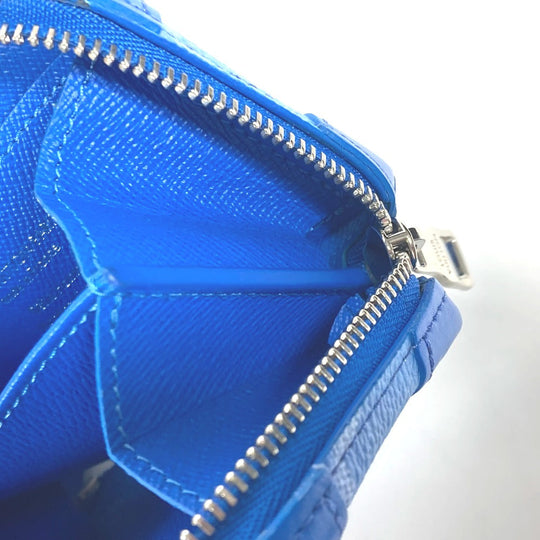 LOUIS VUITTON Coin case M45440 leather blue Monogram Clouds Soft Trunk Necklace Wallet mens Used Authentic