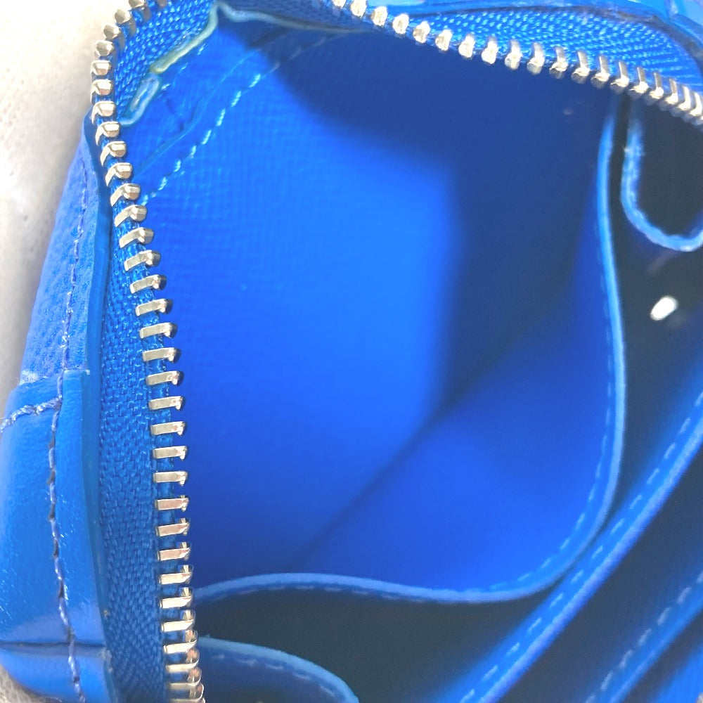 LOUIS VUITTON Coin case M45440 leather blue Monogram Clouds Soft Trunk Necklace Wallet mens Used Authentic