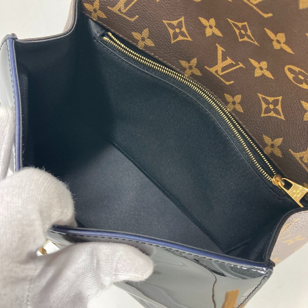 LOUIS VUITTON Handbag M53353 Patent Leather, Monogram Canvas black Monogram Cherry wood PM Women Used Authentic