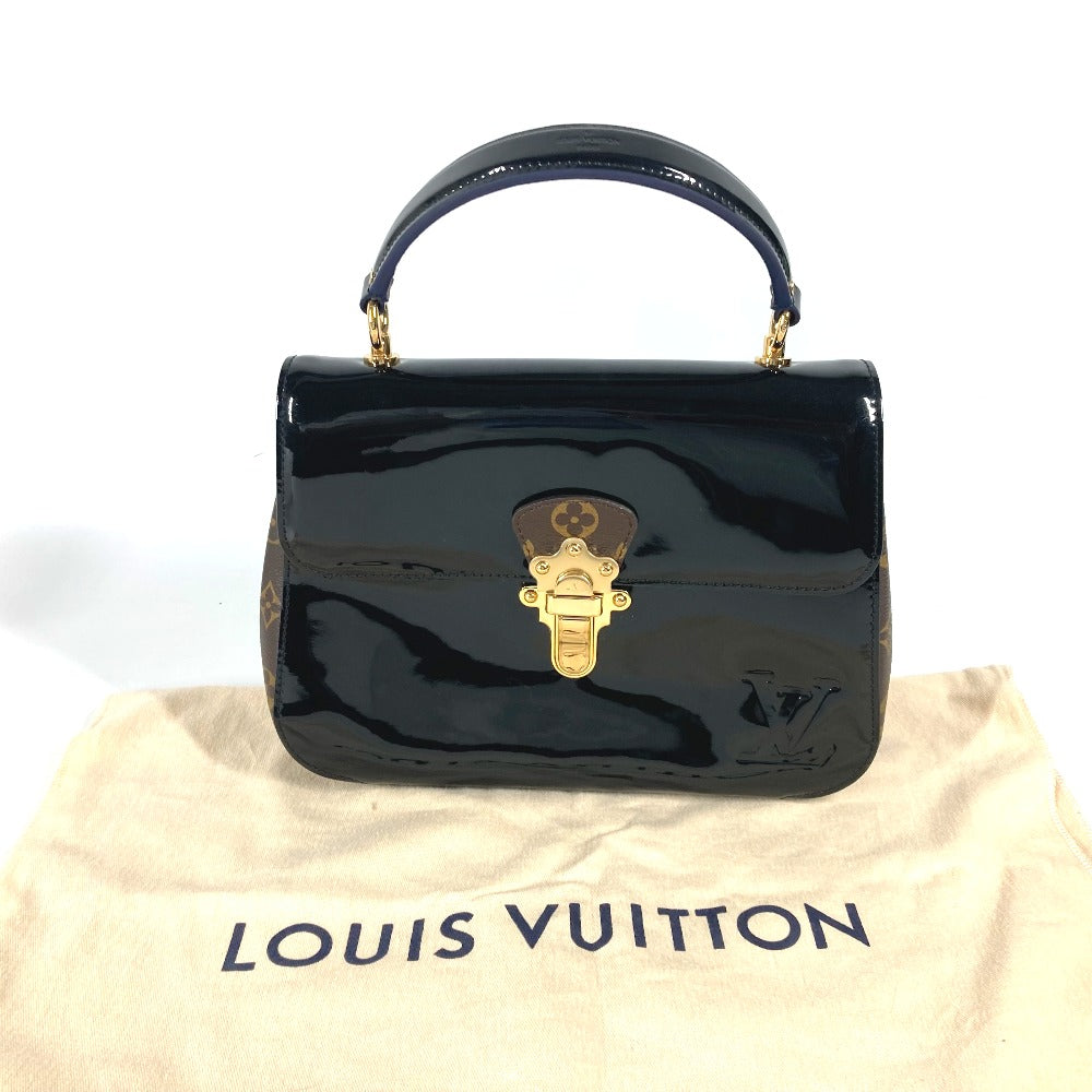 LOUIS VUITTON Handbag M53353 Patent Leather, Monogram Canvas black Monogram Cherry wood PM Women Used Authentic