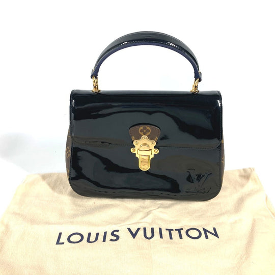 LOUIS VUITTON Handbag M53353 Patent Leather, Monogram Canvas black Monogram Cherry wood PM Women Used Authentic