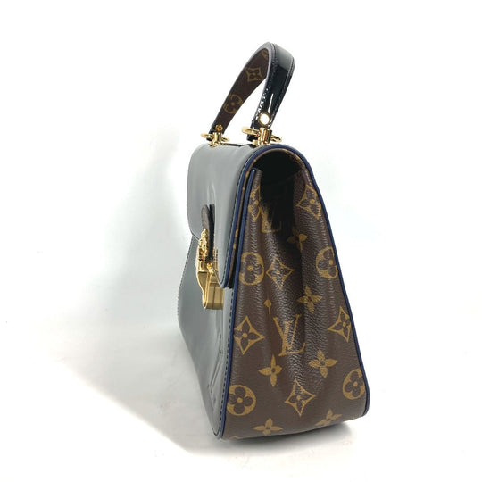 LOUIS VUITTON Handbag M53353 Patent Leather, Monogram Canvas black Monogram Cherry wood PM Women Used Authentic