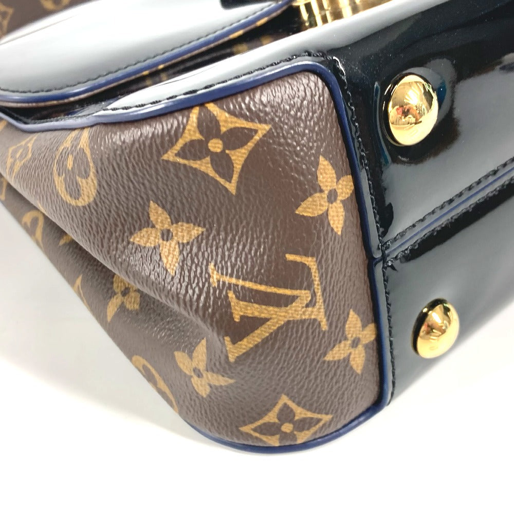 LOUIS VUITTON Handbag M53353 Patent Leather, Monogram Canvas black Monogram Cherry wood PM Women Used Authentic