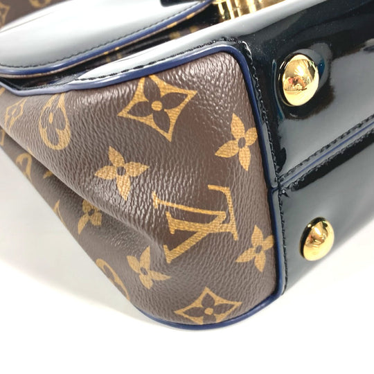 LOUIS VUITTON Handbag M53353 Patent Leather, Monogram Canvas black Monogram Cherry wood PM Women Used Authentic