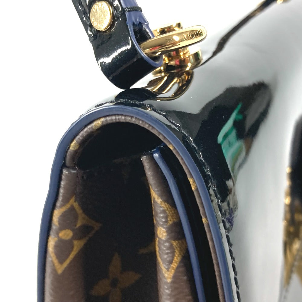 LOUIS VUITTON Handbag M53353 Patent Leather, Monogram Canvas black Monogram Cherry wood PM Women Used Authentic