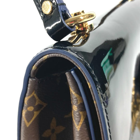 LOUIS VUITTON Handbag M53353 Patent Leather, Monogram Canvas black Monogram Cherry wood PM Women Used Authentic