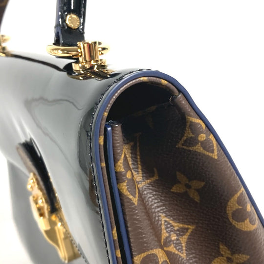 LOUIS VUITTON Handbag M53353 Patent Leather, Monogram Canvas black Monogram Cherry wood PM Women Used Authentic