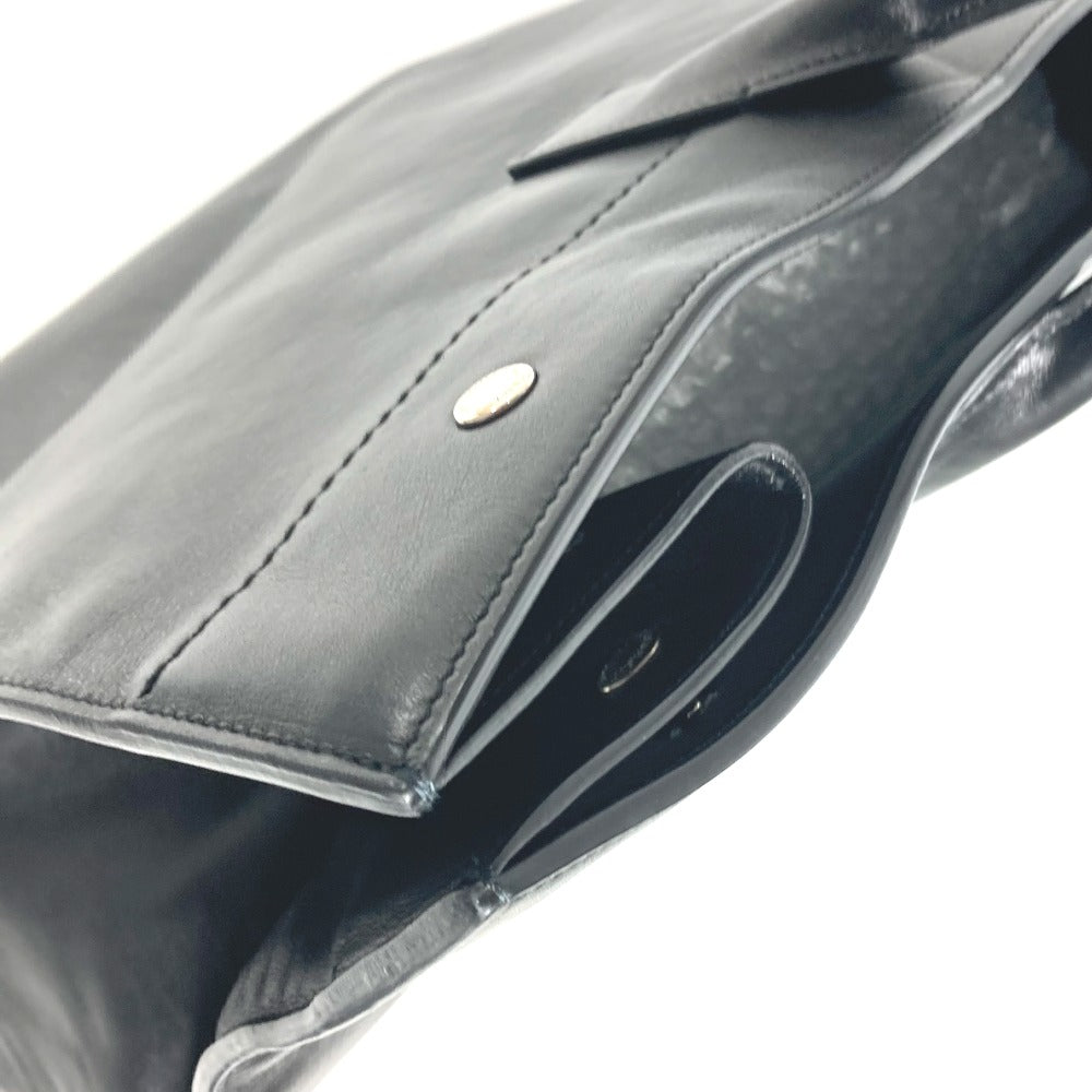 SAINT LAURENT PARIS Shoulder Bag 587273 Calf leather black logo RIVE GAUCHE mens Used Authentic