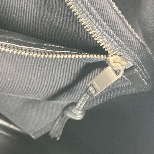 SAINT LAURENT PARIS Shoulder Bag 587273 Calf leather black logo RIVE GAUCHE mens Used Authentic