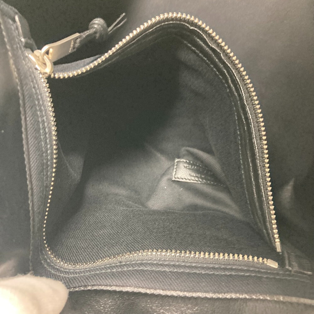 SAINT LAURENT PARIS Shoulder Bag 587273 Calf leather black logo RIVE GAUCHE mens Used Authentic
