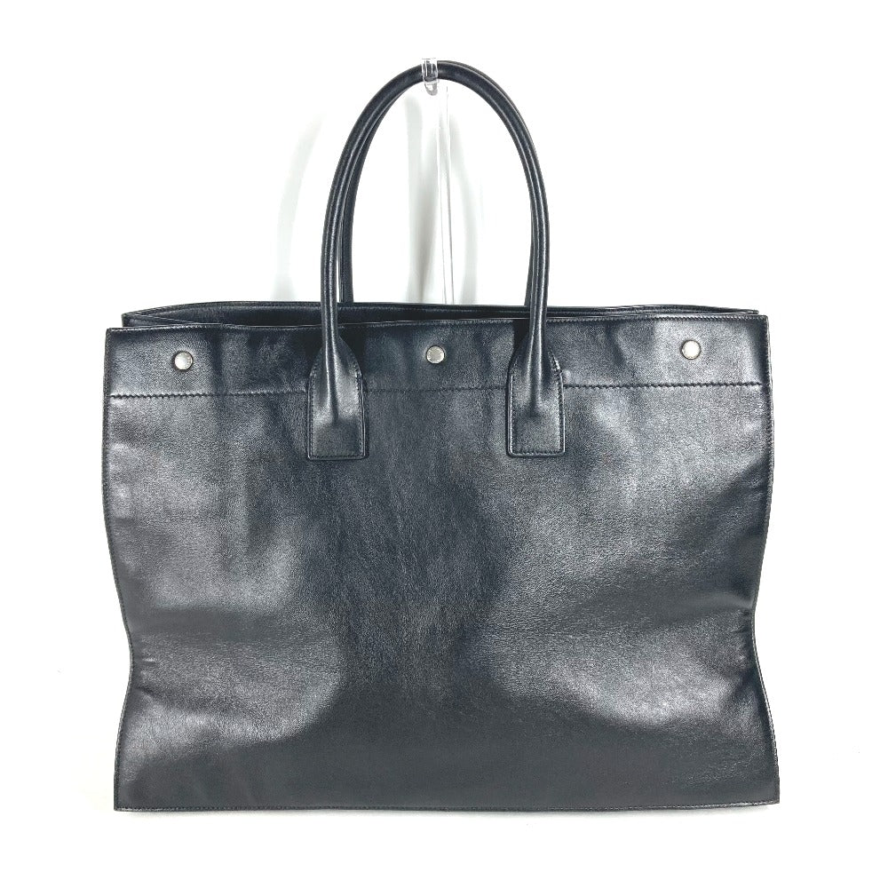SAINT LAURENT PARIS Shoulder Bag 587273 Calf leather black logo RIVE GAUCHE mens Used Authentic