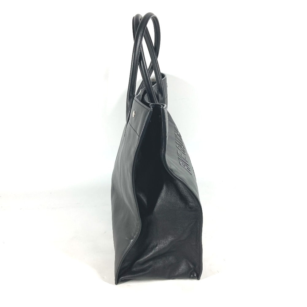 SAINT LAURENT PARIS Shoulder Bag 587273 Calf leather black logo RIVE GAUCHE mens Used Authentic