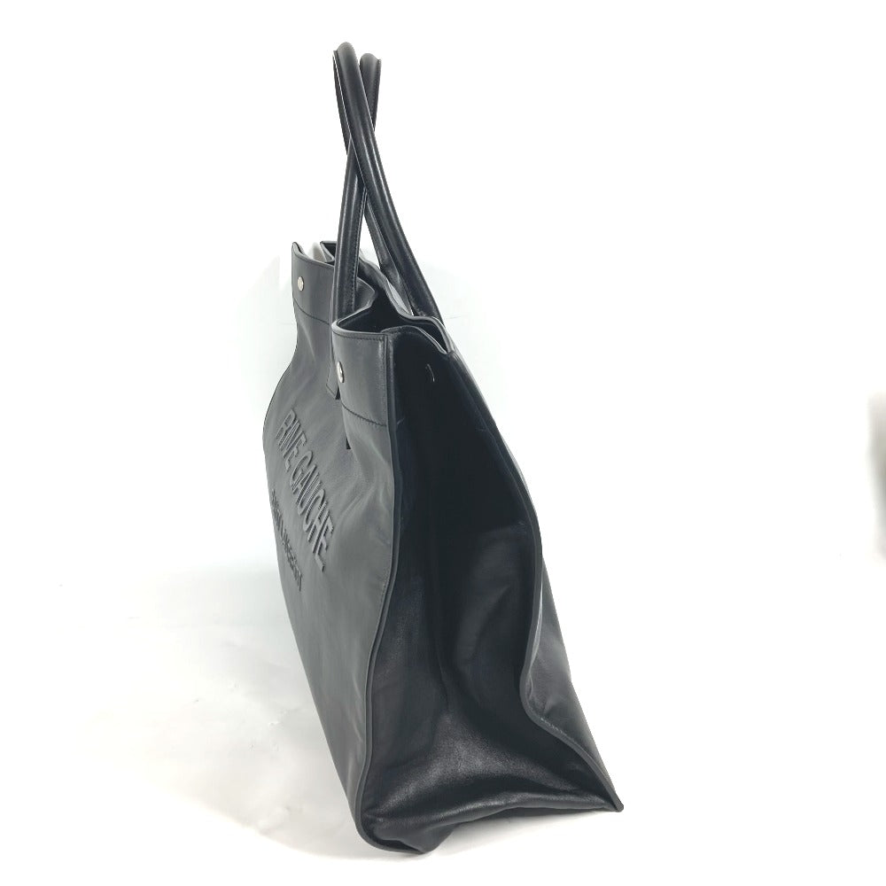 SAINT LAURENT PARIS Shoulder Bag 587273 Calf leather black logo RIVE GAUCHE mens Used Authentic
