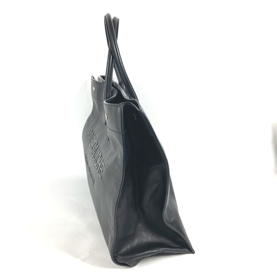 SAINT LAURENT PARIS Shoulder Bag 587273 Calf leather black logo RIVE GAUCHE mens Used Authentic