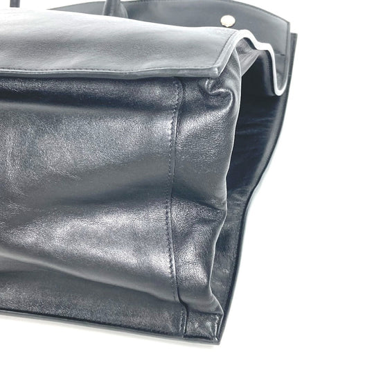 SAINT LAURENT PARIS Shoulder Bag 587273 Calf leather black logo RIVE GAUCHE mens Used Authentic