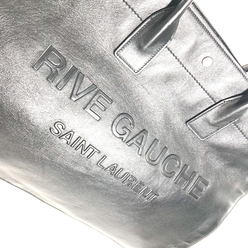 SAINT LAURENT PARIS Shoulder Bag 587273 Calf leather black logo RIVE GAUCHE mens Used Authentic