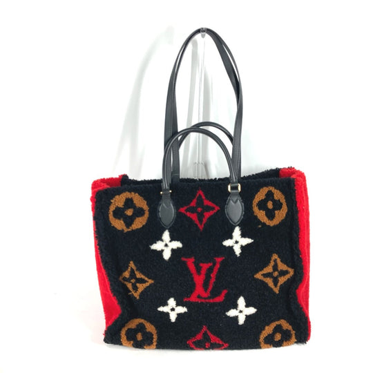 LOUIS VUITTON Shoulder Bag M55421 Shearing black Monogram teddy On the go GM Women Used Authentic