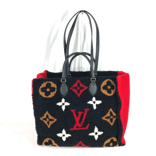 LOUIS VUITTON Shoulder Bag M55421 Shearing black Monogram teddy On the go GM Women Used Authentic