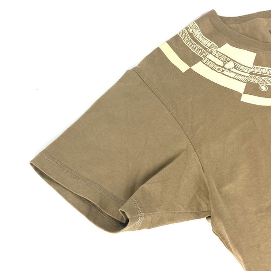 HERMES Short sleeve T-shirt cotton Brown LE TRESOR DE MEDOR Women 36 Used Authentic