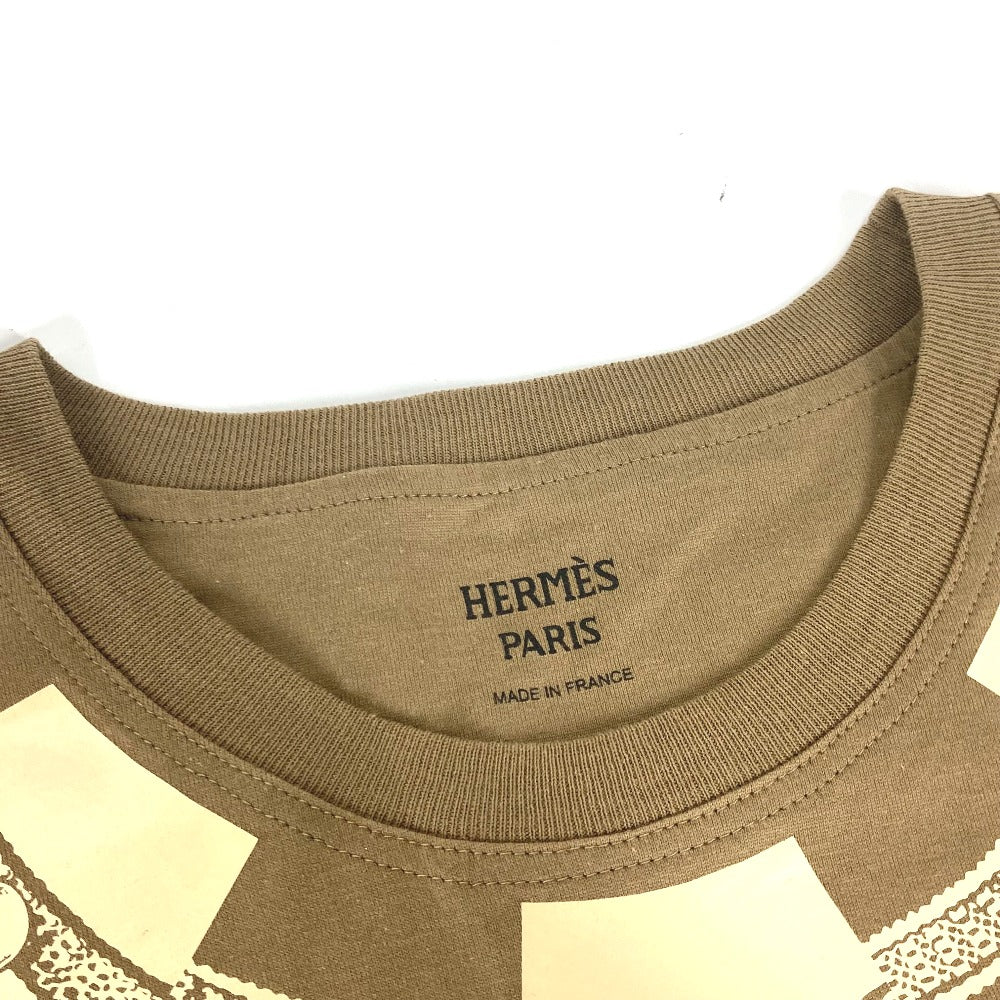 HERMES Short sleeve T-shirt cotton Brown LE TRESOR DE MEDOR Women 36 Used Authentic