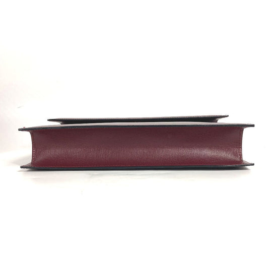 CARTIER Clutch bag leather wine-red Must Line With strap and flap mens Used Authentic