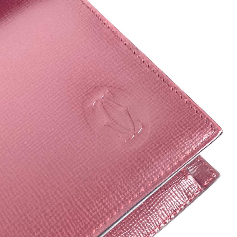 CARTIER Clutch bag leather wine-red Must Line With strap and flap mens Used Authentic