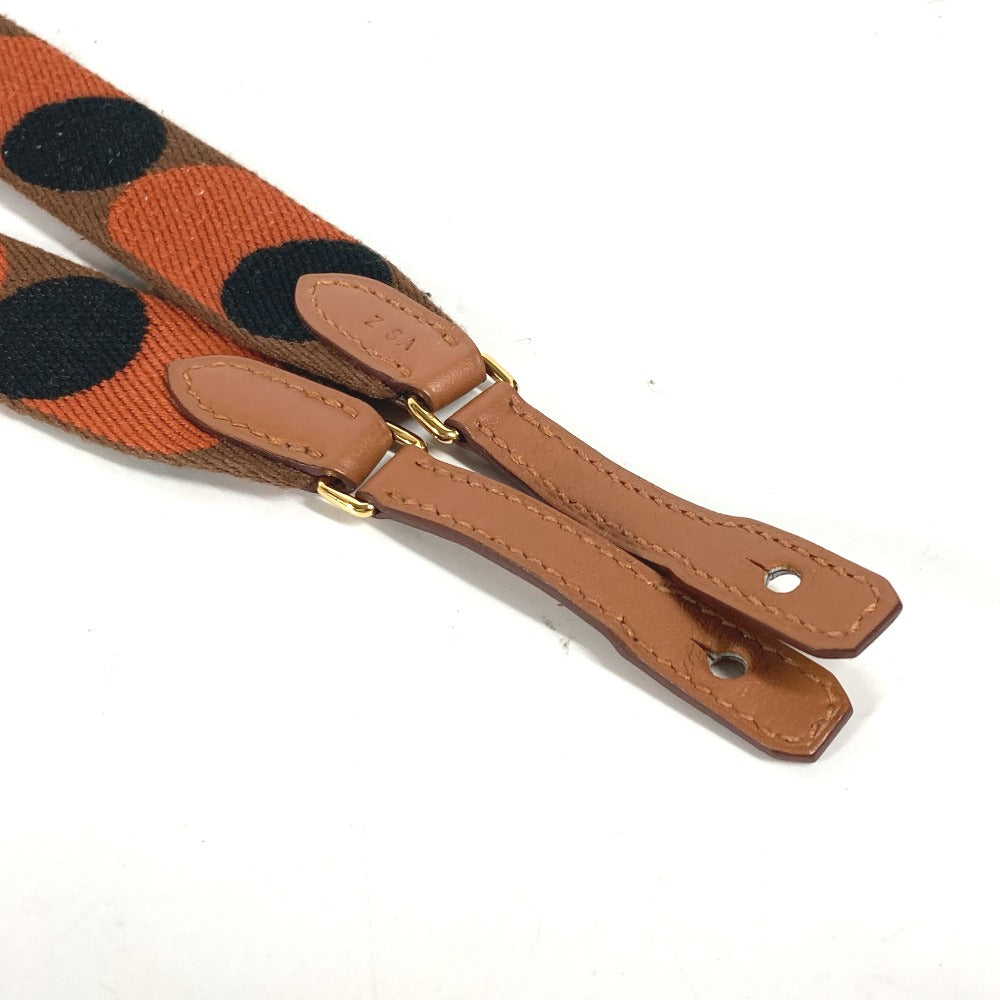 HERMES Shoulder strap canvas Orange bandouliere sangle flipper ball 1" Women Used Authentic