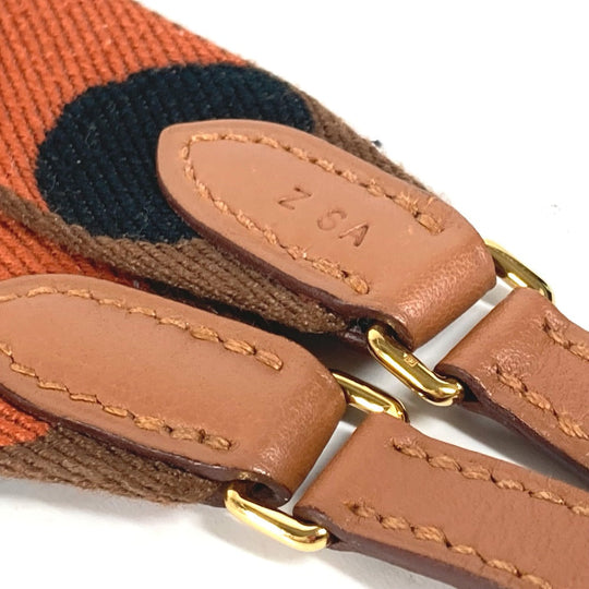 HERMES Shoulder strap canvas Orange bandouliere sangle flipper ball 1" Women Used Authentic