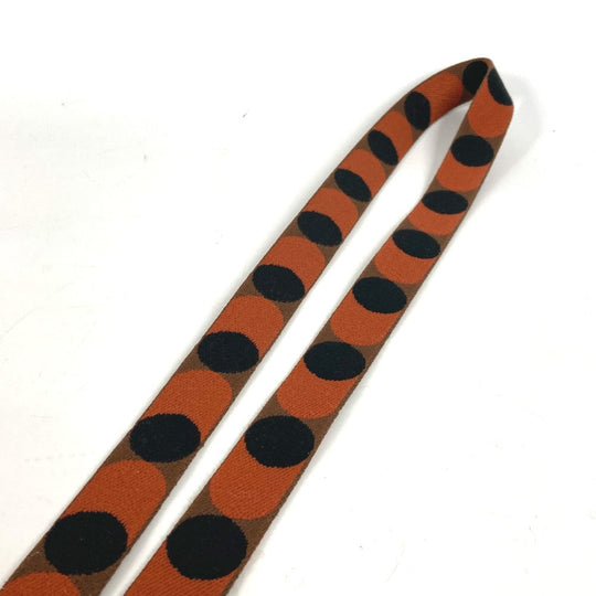 HERMES Shoulder strap canvas Orange bandouliere sangle flipper ball 1" Women Used Authentic