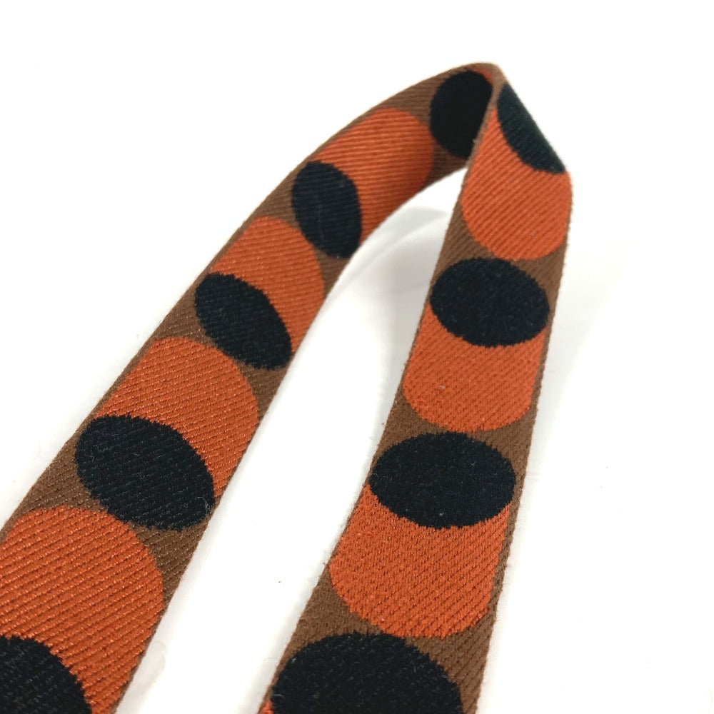 HERMES Shoulder strap canvas Orange bandouliere sangle flipper ball 1" Women Used Authentic