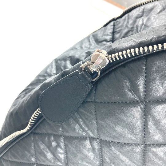 CHANEL Boston Duffel bag Coated canvas black Travel bag CC COCO Mark Matelasse Quilting Women Used Authentic