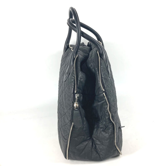 CHANEL Boston Duffel bag Coated canvas black Travel bag CC COCO Mark Matelasse Quilting Women Used Authentic