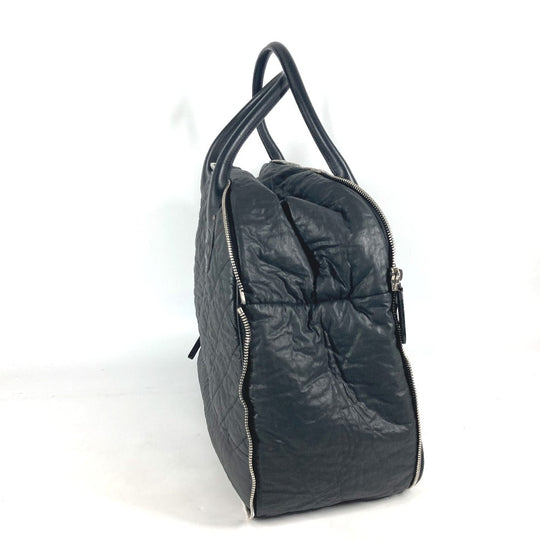 CHANEL Boston Duffel bag Coated canvas black Travel bag CC COCO Mark Matelasse Quilting Women Used Authentic