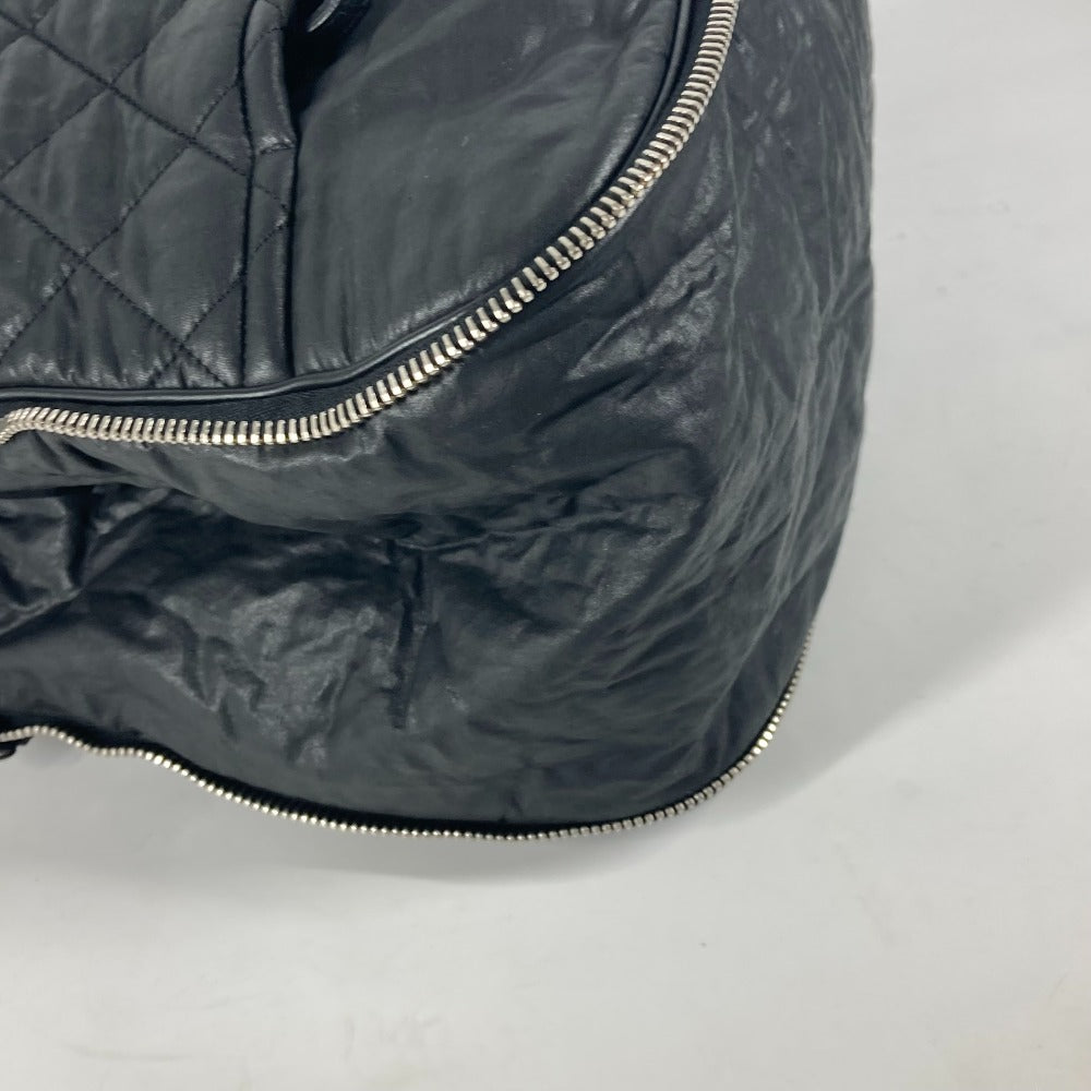 CHANEL Boston Duffel bag Coated canvas black Travel bag CC COCO Mark Matelasse Quilting Women Used Authentic