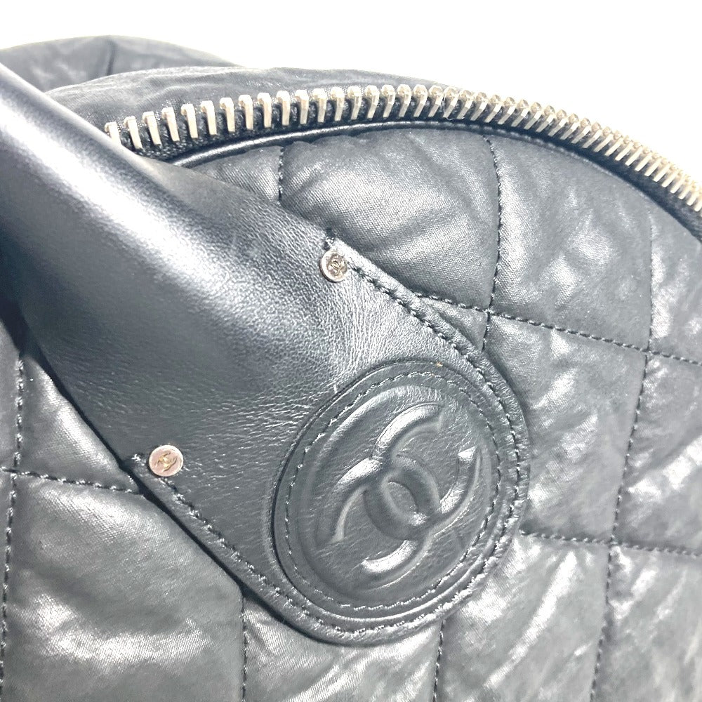 CHANEL Boston Duffel bag Coated canvas black Travel bag CC COCO Mark Matelasse Quilting Women Used Authentic