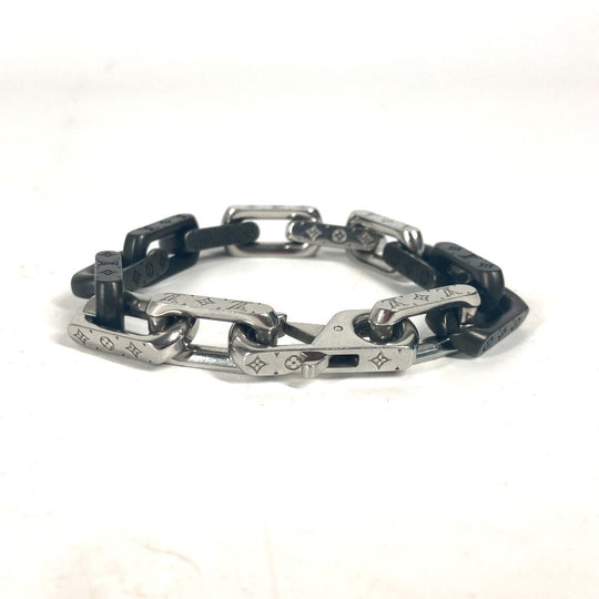 LOUIS VUITTON bracelet M00686 metal black Bracelet Monogram Chain mens Used Authentic