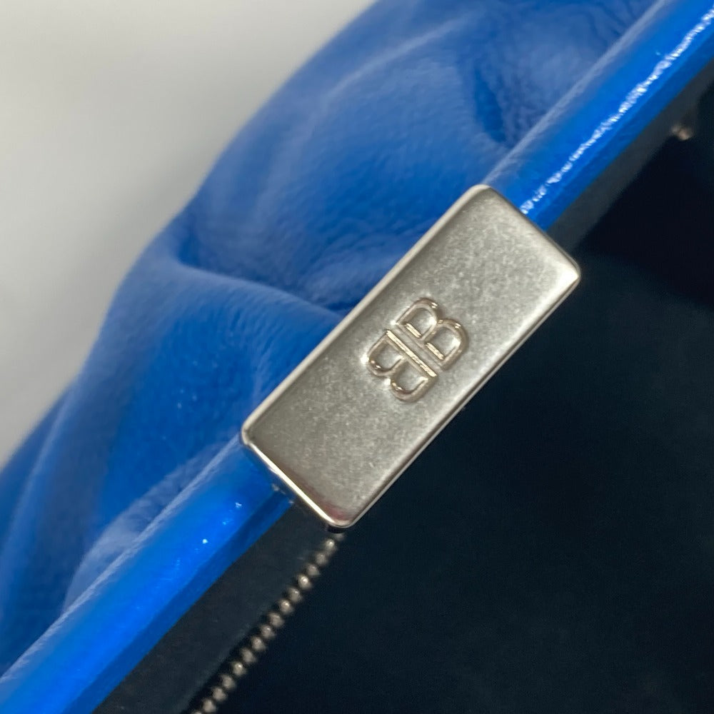 BALENCIAGA Clutch bag 618895 leather blue Cloud XS logo Cloud Women Used Authentic
