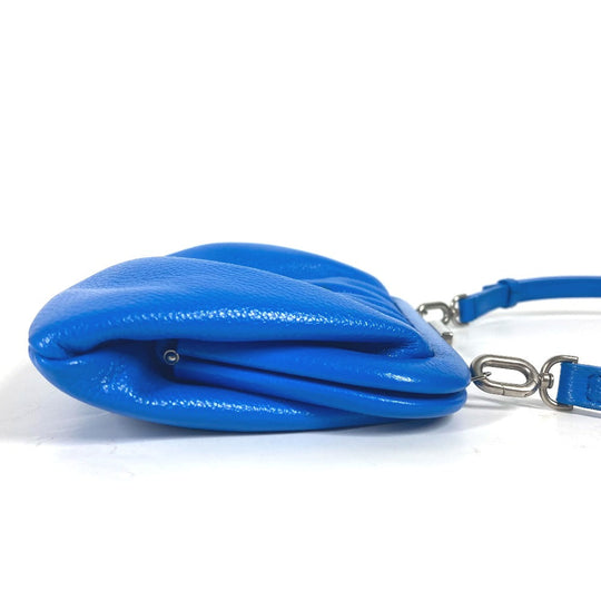 BALENCIAGA Clutch bag 618895 leather blue Cloud XS logo Cloud Women Used Authentic