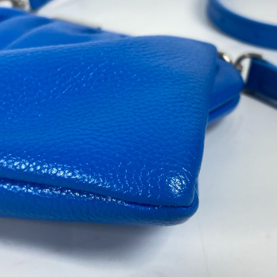 BALENCIAGA Clutch bag 618895 leather blue Cloud XS logo Cloud Women Used Authentic
