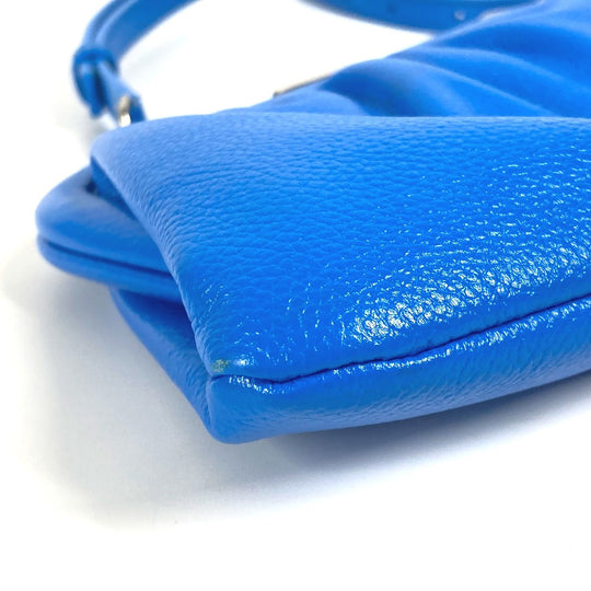 BALENCIAGA Clutch bag 618895 leather blue Cloud XS logo Cloud Women Used Authentic