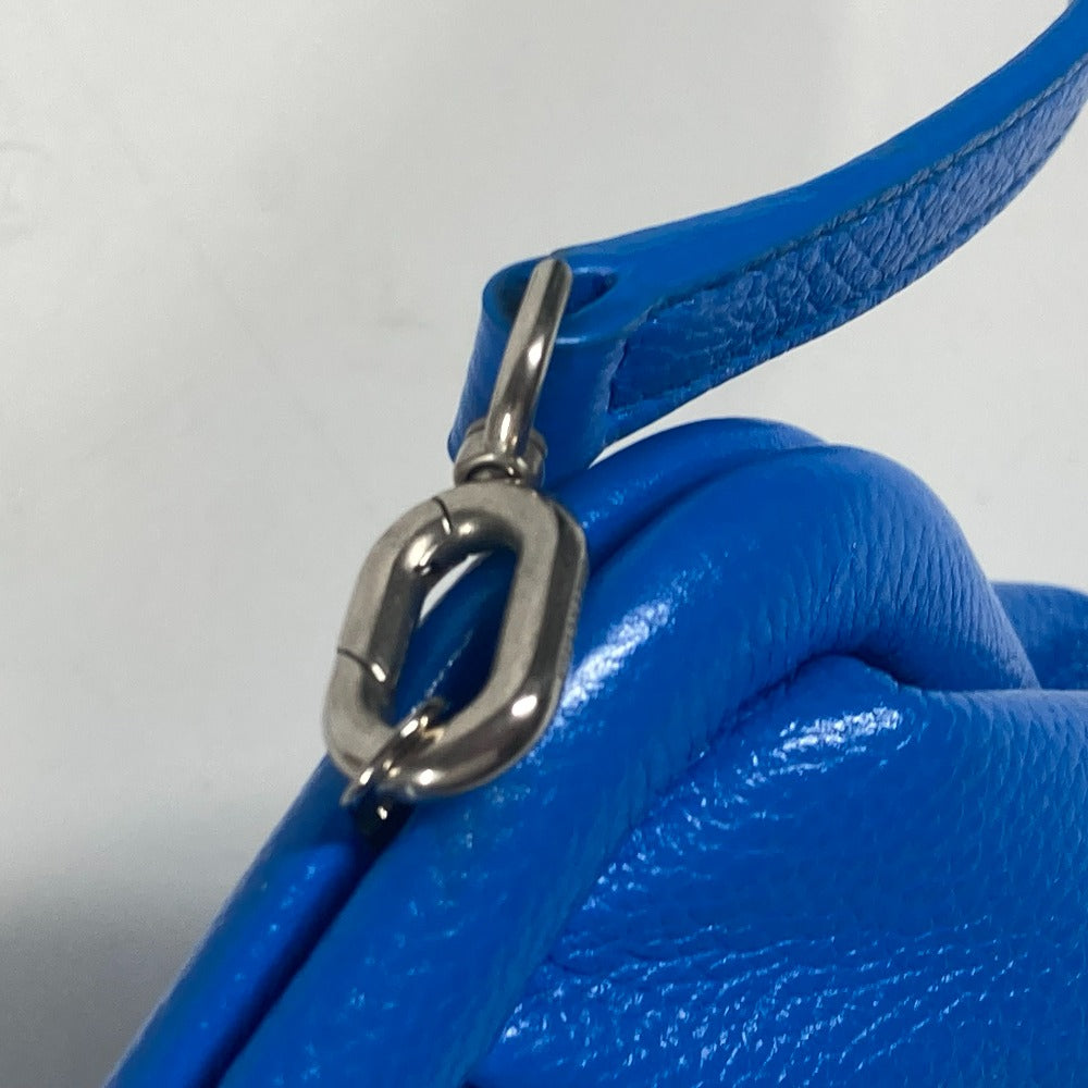 BALENCIAGA Clutch bag 618895 leather blue Cloud XS logo Cloud Women Used Authentic
