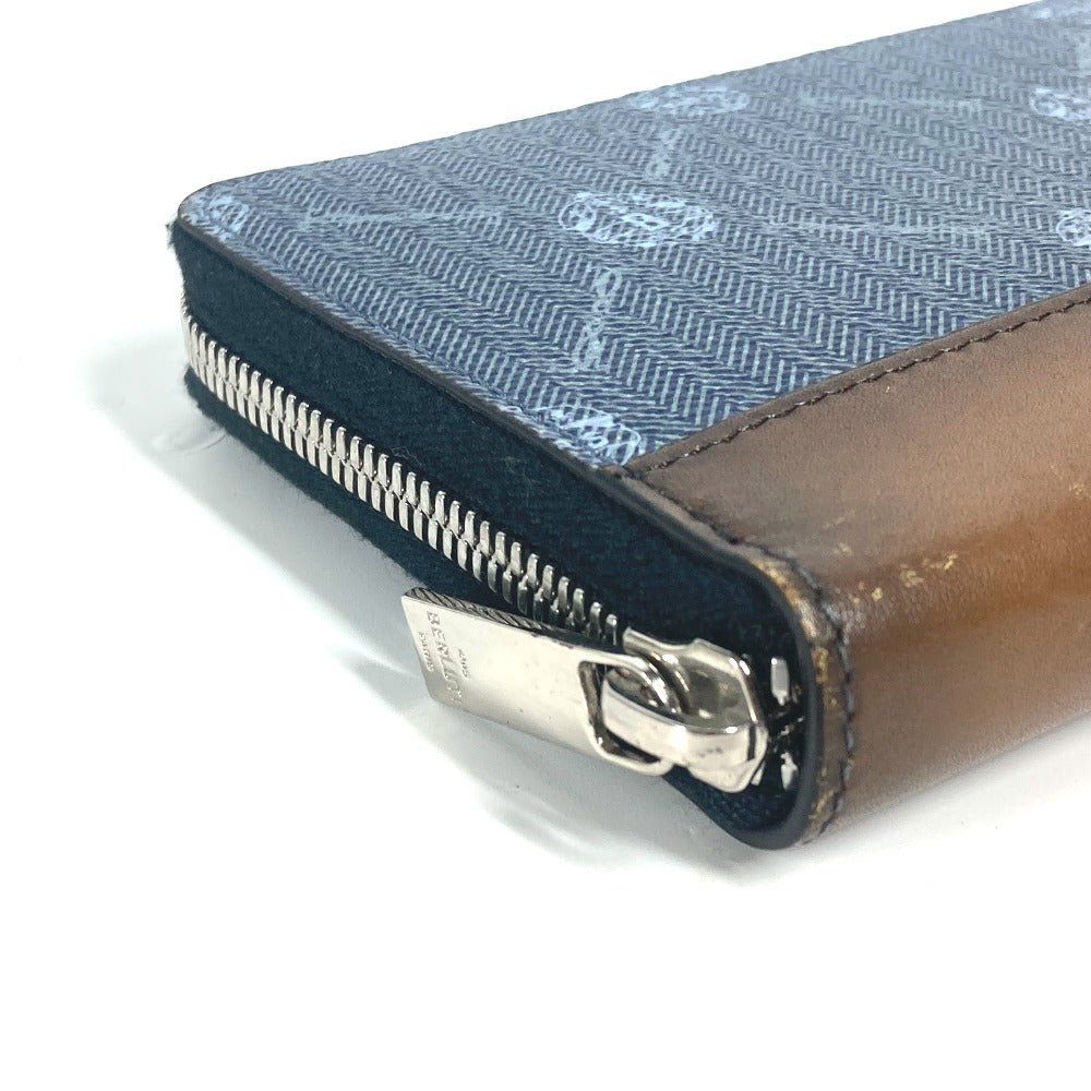 Berluti Long Wallet Purse leather blue ITAUBA long wallet mens Used Authentic