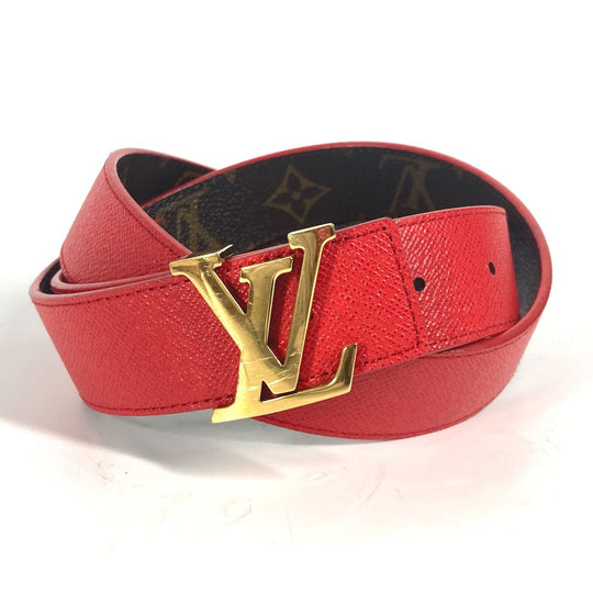LOUIS VUITTON belt M0322W Monogram canvas Brown Monogram Belt: LV Initial 30MM Reversible Women 80 Used Authentic