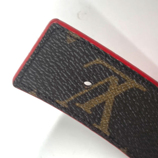 LOUIS VUITTON belt M0322W Monogram canvas Brown Monogram Belt: LV Initial 30MM Reversible Women 80 Used Authentic