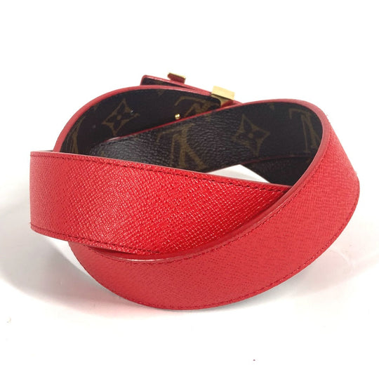 LOUIS VUITTON belt M0322W Monogram canvas Brown Monogram Belt: LV Initial 30MM Reversible Women 80 Used Authentic